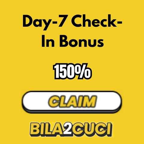 Bila2cuci free credit Day-7 Check-In Bonus